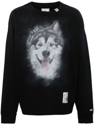 Maison Mihara Yasuhiro dog-print cotton sweatshirt - Grey