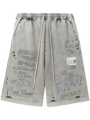 Maison Mihara Yasuhiro doodle-print track shorts - Neutrals