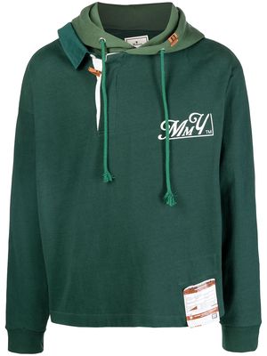 Maison Mihara Yasuhiro double-layer logo-print hoodie - Green