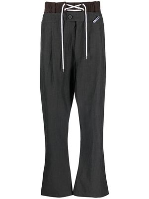 Maison Mihara Yasuhiro Double-waist two-tone straight-leg trousers - Black
