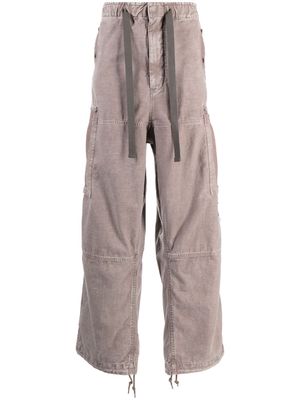 Maison Mihara Yasuhiro drawstring mid-rise cargo jeans - Pink