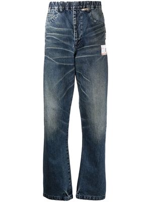 Maison Mihara Yasuhiro elasticated-waistband straight jeans - Blue