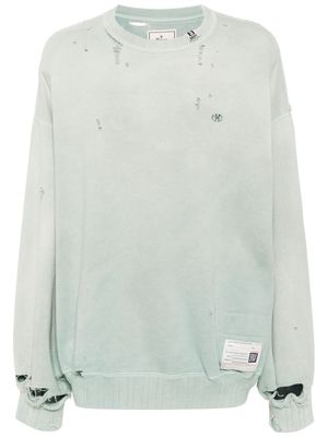 Maison Mihara Yasuhiro faded-effect cotton sweatshirt - Green