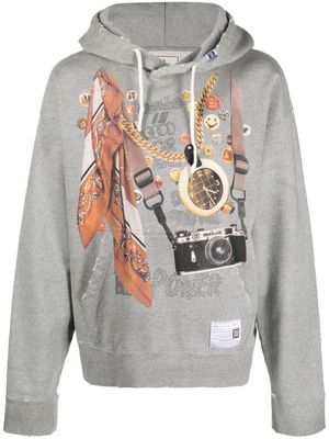 Maison Mihara Yasuhiro graphic-print cotton hoodie - Grey