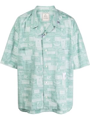 Maison Mihara Yasuhiro graphic-print short-sleeved shirt - Green