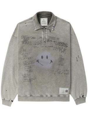 Maison MIHARA YASUHIRO half-zip printed sweatshirt - Neutrals