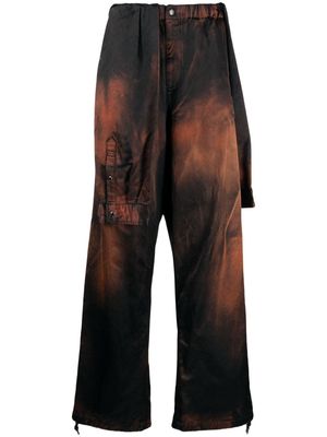 Maison Mihara Yasuhiro layered-design brushed-effect trousers - Black