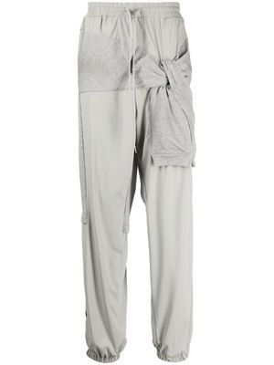 Maison Mihara Yasuhiro layered-design drawstring track pants - Grey