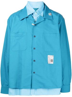 Maison Mihara Yasuhiro layered-detail long-sleeved shirt - Blue