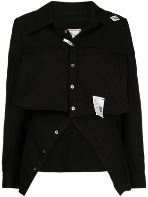 Maison Mihara Yasuhiro logo-appliqué asymmetric shirt - Black