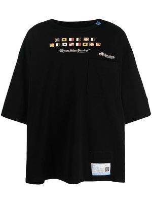 Maison Mihara Yasuhiro logo-embroidered cotton T-shirt - Black