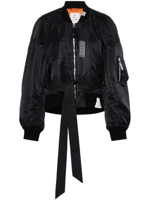 Maison Mihara Yasuhiro logo-patch bomber jacket - Black