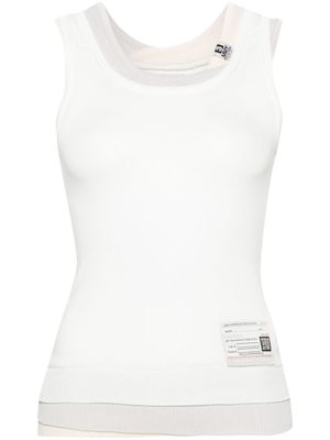 Maison Mihara Yasuhiro logo-patch layered tank top - White