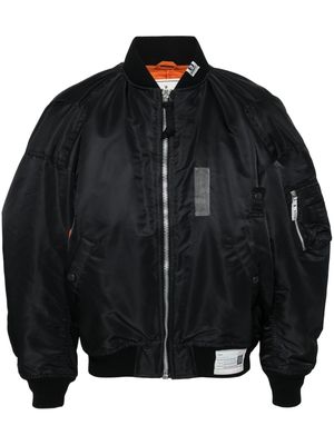 Maison Mihara Yasuhiro logo-patch padded bomber jacket - Black