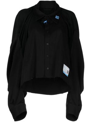 Maison Mihara Yasuhiro logo-patches panelled cotton shirt - Black