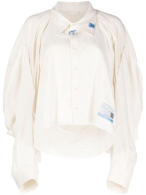 Maison Mihara Yasuhiro logo-patches panelled cotton shirt - White