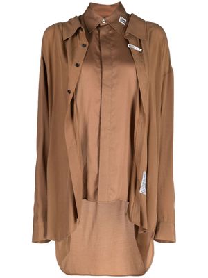 Maison Mihara Yasuhiro long-sleeve layered shirt - Brown