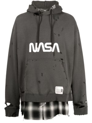 Maison Mihara Yasuhiro NASA-print cotton hoodie - Grey