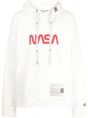 Maison Mihara Yasuhiro NASA-print cotton hoodie - White
