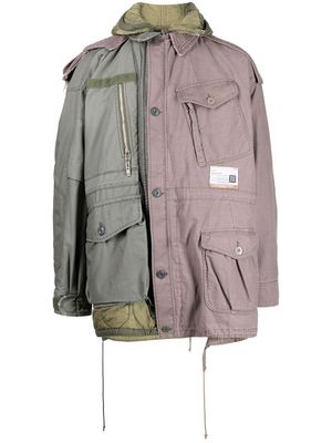 Maison Mihara Yasuhiro patchwork hooded jacket - Green