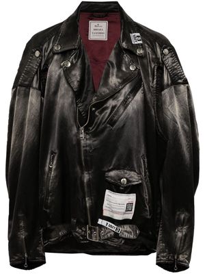 Maison MIHARA YASUHIRO Raiders satin-weave biker jacket - Black