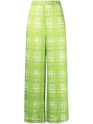 Maison Mihara Yasuhiro Random check pattern trousers - Green