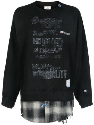 Maison Mihara Yasuhiro raw-cut distressed cotton sweatshirt - Black