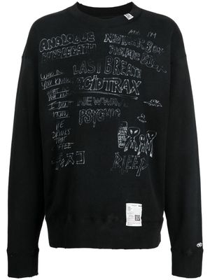 Maison Mihara Yasuhiro sketch-print distressed sweatshirt - Black