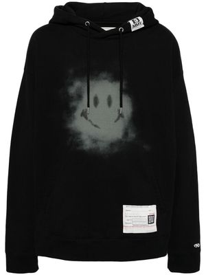 Maison Mihara Yasuhiro smiley-print cotton hoodie - Black