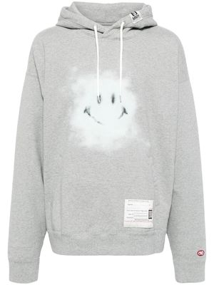 Maison Mihara Yasuhiro smiley-print cotton hoodie - Grey