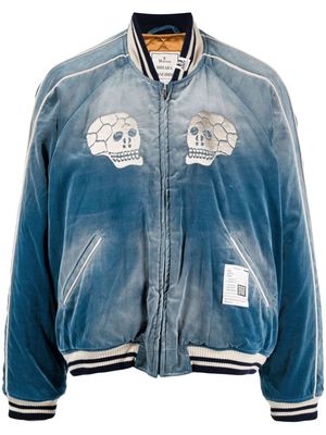 Maison Mihara Yasuhiro Souvenir velvet bomber jacket - Blue