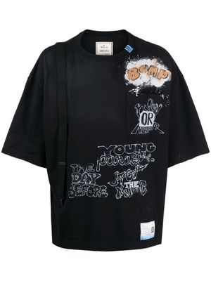 Maison Mihara Yasuhiro Suspender graphic-print T-shirt - Black