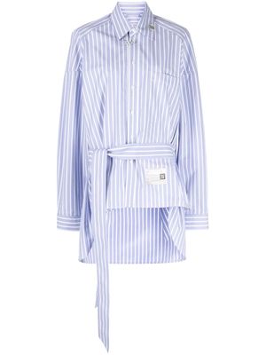 Maison Mihara Yasuhiro tied-waist striped cotton shirt - Blue