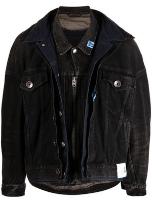 Maison Mihara Yasuhiro Triple Layered denim jacket - Black