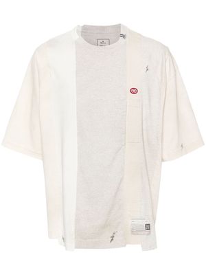 Maison Mihara Yasuhiro Vertical Switching cotton T-shirt - Neutrals