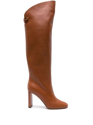 Maison Skorpios Adriana 90mm leather knee boots - Brown