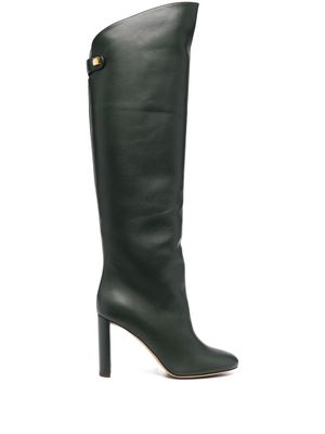 Maison Skorpios knee-high leather boots - Green