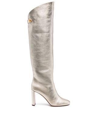 Maison Skorpios knee-length leather boots - Gold