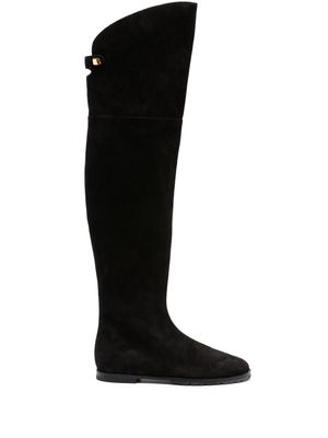 Maison Skorpios Stefania knee-high suede boots - Black