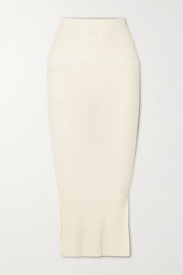 MaisonCléo - Josee Cotton And Cashmere-blend Midi Skirt - Ivory