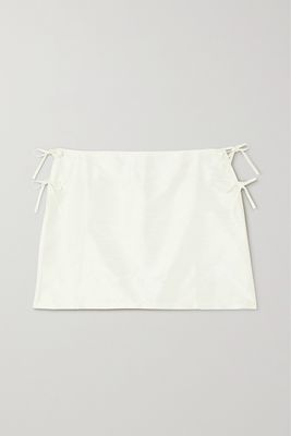 MaisonCléo - Monique Silk-dupioni Mini Skirt - Ivory