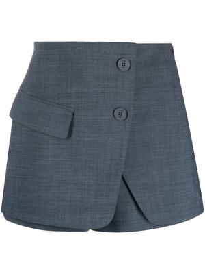 Maje asymmetric tailored mini skorts - Grey