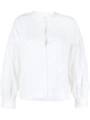 Maje Broderie Anglaise long-sleeved blouse - White
