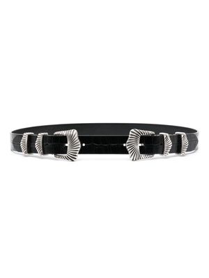 Maje buckled leather belt - Black