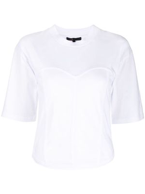 Maje bustier-style panelled T-shirt - White