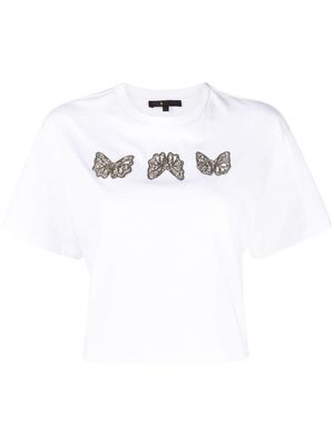 Maje Butterfly-print cotton T-shirt - White