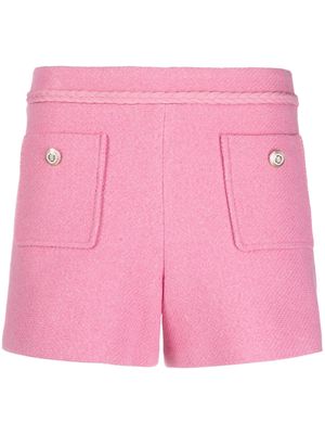 Maje button-detail tweed shorts - Pink