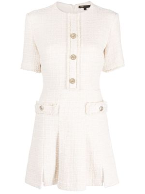 Maje button-embellished tweed minidress - Neutrals