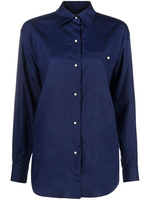 Maje button-up long-sleeve shirt - Blue