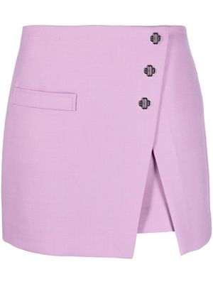 Maje button-up mini wrap skirt - Purple